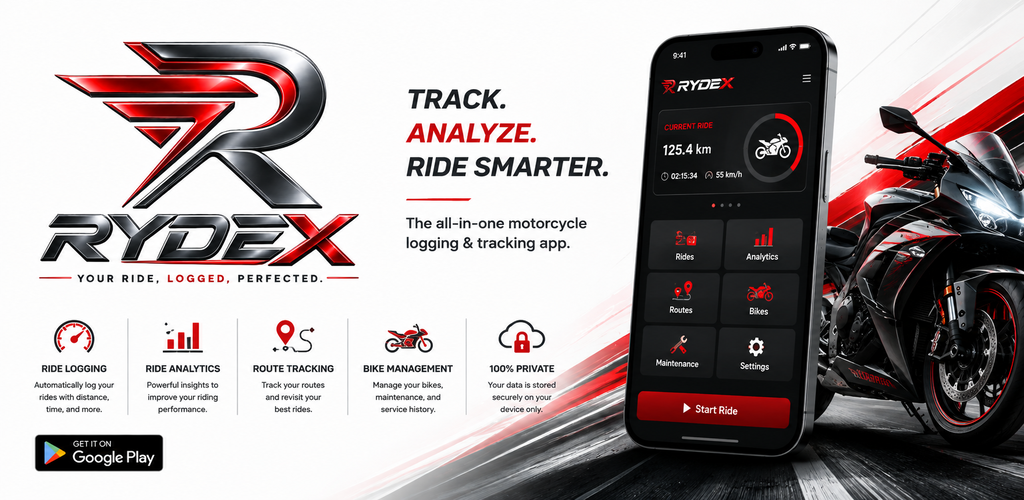 RYDEX Motorcycle & Ride Management App